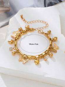 1pc Asymmetrical Shell Anklet Jewelry, Vibrant Red Cherry & Apple Charm Anklet, Versatile Bracelet & Anklet Designs For Daily Wear - Red - View 6