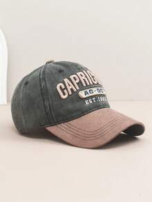 1pc Letter Embroidered Vintage Decoration Snapback Cap, Fashionable Street Style, Suitable For Spring/Summer