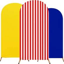 3 Stücke Hochzeit/Geburtstags Party Bogen Hintergrund Abdeckungen, passend für 4ft, 5ft, 6ft Bogen Rahmen, geeignet für Feiern und Geburtstagsfeste (leuchtende Farben)