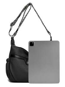 Women's Canvas Shoulder Bag Fashion Multi-Functional Outdoor Shoulder Bag Women's Commuter Large Capacity Shoulder Bag Crossbody - Black - View 8