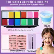 Kit de pintura facial - Set de maquillaje facial para fiestas de cumpleaños, Halloween y Navidad - 42 colores vibrantes, activado por agua, amigable para piel sensible - Pinceles para adultos y niños