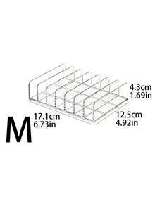 1pc Multi-Compartment Eyeshadow Palette Makeup Organizer Box, Blush Cosmetic Skincare Serum Facial Mask Holder Display Rack, 7-Slot Transparent Glasses Storage Tray