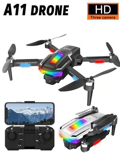 A11 , Drone, High-Definition Dual Camera, Remote-Controlled Aircraft, Intelligent Obstacle Avoidance, Aerial Photography, Quadcopter, Drone , Foldable, Beginner, Drone, Random Accessory Color