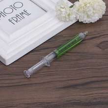 4 Stück neuartige Spritzen-Stifte - zufällige Farbe Klebstifte mit medizinischem Design, transparenter Schaft und Metalldetails, geeignet für Büro, Schule und Kunstprojekte. Diese Spritzen-Stifte haben ein verspieltes Design und sind als Schreibwerkzeuge langanhaltend.