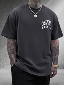 Men's Short-Sleeved Graphic T-Shirt, Urban Design, 100% Cotton, Unisex, Gift Idea For Him Or Her, Comfortable Casual Top. - 灰色 - 查看 2