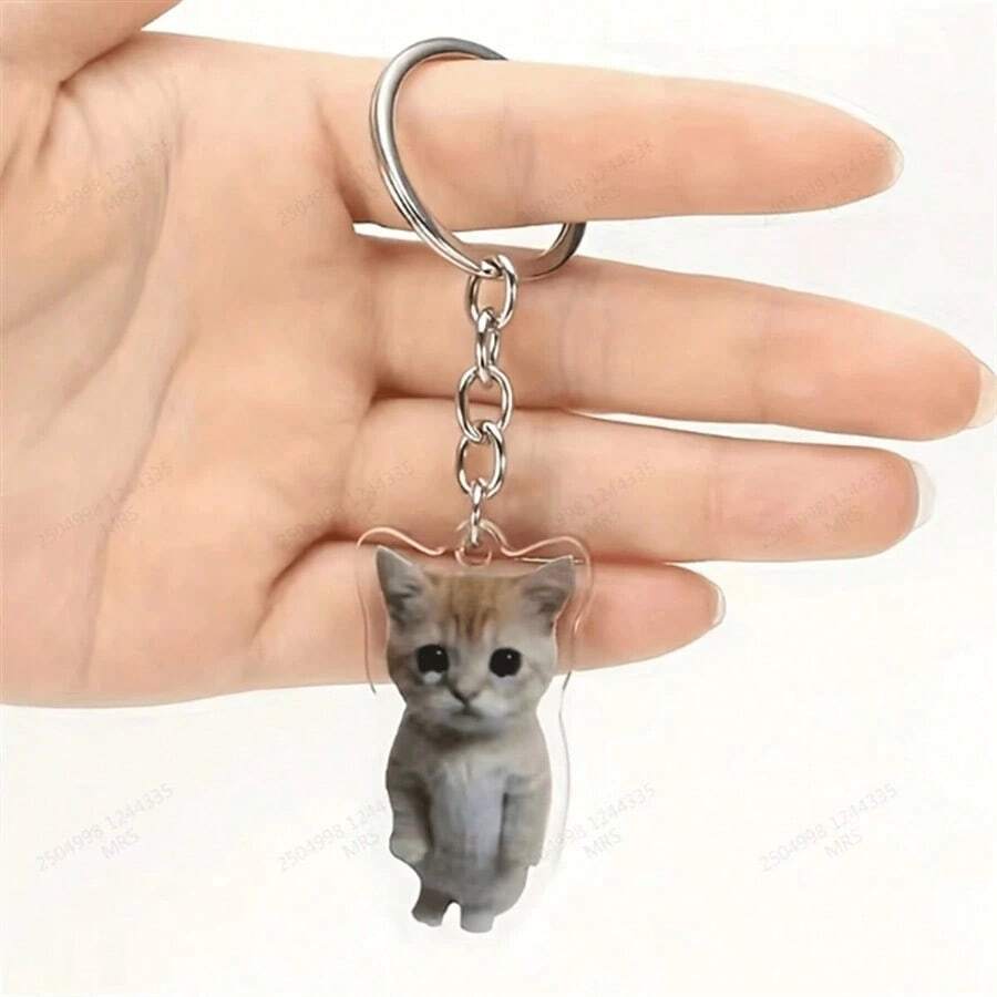 1pc Creative Meme Acrylic Keychain Pendant Funny Backpack Ornament Accessories School Bag Purse Pendant Gift Souvenir Car Accessories Bag Charm Cute Goth Y2k - 棕色 - 查看 1