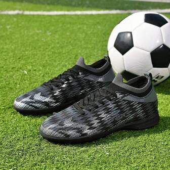 1 Pair Adult Unisex Low-Top Outdoor Soccer Shoes, Non-Slip & Durable TF Cleats For Team Sports, Suitable For Artificial Turf, Sand, Natural Grass, Indoor Courts, Men's Soccer Training Shoes With Laces, Women's Lightweight High-Performance Anti-Slip Soccer Boots