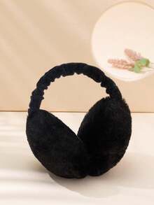 1pc Winter Warm Men's Foldable Hamburger Ear Muffs, Korean Style Fluffy Outdoor Ear Warmers