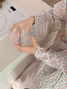 1Pc Women's New Style Kimono Robe, Korean Minimalist Comfy Sleepwear, Bow Decor Loose Casual Bathrobe Back To School