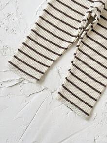 2件套女婴休闲冰淇淋刺绣长袖运动衫和裤子套装，春夏