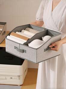 1pc Portable Divided Storage Box, Desktop Organizer, Large Opening Drawer-Style Clothing Storage Box For Wardrobe, Underwear And Clothing Divider Storage Box,Bedroom Room Decor,Back To School - Multicolor - View 9