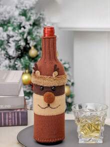 1PC Christmas Wine Bottle Set, Festive Champagne And Red Wine Creative Drinkingware, Hotel Tableware, Restaurant, Holiday Decoration Items Home Decor Christmas Decorations Room Decor