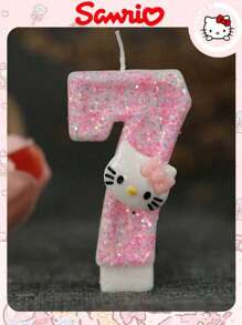 Sanrio شمعة عيد الميلاد بشخصية كرتونية من ساتريو قطعة واحدة، شمعة رقم هيلو كيتي، شمعة ديكور كيك ثلاثية الأبعاد أنيقة، شمعة ديكور كيك زهري أنثوي، شمعة عشاء مميزة وجميلة، شمعة ديكور كيك عيد الحب، هدية تخرج شمعة ديكور كيك