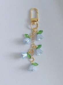 1件兰花仿珍珠钥匙扣流苏吊饰钥匙扣、钥匙扣配件、包包吊饰、汽车钥匙扣、耳塞盒装饰，女士礼物。可爱珍珠兰花钥匙扣、创意流苏钥匙扣、背包吊坠、包包装饰、生日/派对礼物 - 彩色 - 查看 15