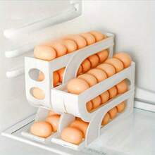 1 cái Giá để trứng trong tủ lạnh nhà bếp, Thiết kế trượt 4 lớp, Giá để trứng tự xoay, Khay đựng trứng cửa bên, Vật liệu không tiếp xúc - Nhiều màu - Xem 13