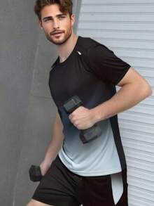 12 Sets Of Men's Sports Suits, Short-Sleeved Short Pants Sets, Summer/Autumn Sports Suits, Shorts, Sports Clothing, Breathable Short-Sleeved T-Shirts, Basketball Sports Suit Sets, Suitable For Running, Cycling, And Fitness. Halloween, Christmas, Holiday Gifts. - 多色3 - 查看 6