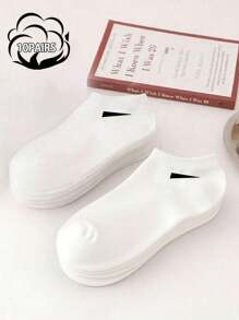 20 Pairs Unisex Socks, Sports Socks, White/Black/Grey Short Socks, Comfortable Ankle Socks With Slash Pattern, Moisture-Wicking, Breathable, Classic Solid Color, Simple & Fashionable Casual Socks, Suitable For Daily Wear