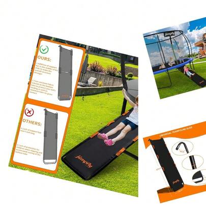 Black Polypropylene Trampoline Slide Ladder With Alloy Steel Frame, 63 Inches, 220 - Pound Capacity, 12 - Month Warranty For Kids