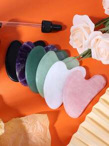 1PC Gua Sha Facial Tool Guasha Stone Scraping Massage Natural Jade Stone Gua Sha Massager Tool For Face Eye Neck Anti-Aging Slimming & Firming,Gua Sha Facial Tools, Jade Guasha Tool For Face & Eye Gua Sha Stone For Puffiness Reducing & Jawline Sculpting Face Stone Gua Sha Tools For Skin Care Woman GuaSha Stone Tool (Rose Quartz/Serpentine Jade)