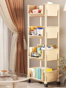 Prateleira de canto portátil, estante móvel, prateleira com rodinhas de vários níveis, estante móvel para brinquedos e livros, organizador familiar para artigos de papelaria, ideal para banheiro, sala de estar, quarto e outros cantos, embaixo da mesa e em outras superfícies, uma solução prática para armazenamento e organização. - Multicolorido - Ver 5