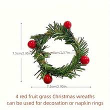 10 pezzi Anelli portatovaglioli natalizi con bacche di agrifoglio, fibbie per tovaglioli, ghirlande di pigne e bacche rosse, portacandele per decorazioni natalizie, compleanni, matrimoni, feste del Ringraziamento e banchetti