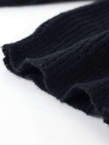 1 件休闲户外百搭品牌纯色前扣开衫长袖针织毛衣，适合青少年男孩和男孩，厚实，适合春季、秋季、冬季