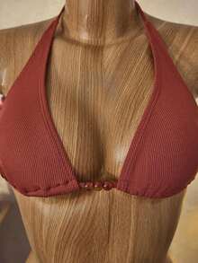 Bellisia Top de biquíni com miçangas e detalhes para mulheres, ideal para férias na praia no verão