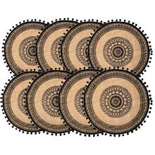 4 Stücke/6 Stücke/8 Stücke schwarze herzförmige runde Tischsets, Tischdekoration kann als Tischsets, Untersetzer, Tisch, Couchtisch und Terrasse verwendet werden. Geeignet für Zuhause, Restaurant, Küche, Hotel und Büro runde Tischset Dekorations-Set