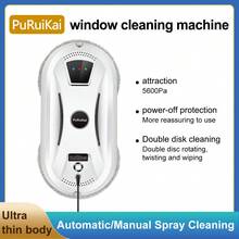 PuRuiKai Elektryczny robot do mycia okien – zdalnie sterowany automatyczny robot do mycia szyb z czujnikiem zapobiegającym upadkowi, do użytku domowego i zewnętrznego, wtyczka EU
