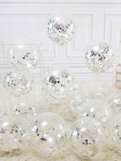 10 piezas de globos de látex de 12 pulgadas con lentejuelas doradas, globos de helio transparentes con brillo, adecuados para decoración de bodas y fiestas de cumpleaños