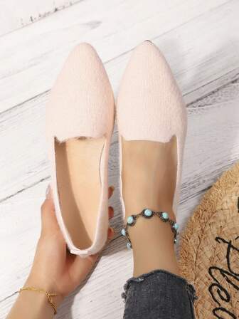 Mocassini piatti a punta con maglia a righe traspirante da donna, stile preppy, punk, bohémien, casual, sexy, adatti per esterno, casa, ufficio, festa, matrimonio, tutte le stagioni