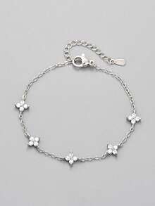 1pc Exquisite Summer Dopamine Rainbow Candy Starry Sky Zirconia Bracelet Ladies Jewelry For Women 925 Sterling Silver Elegant Minimalist Chain Bracelet Fine Jewelry Gift For Sisters Friendship