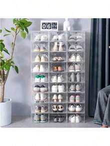6/12pcs Clear Shoe Boxes Stackable Shoe Storage Boxes For Closet Sturdy Shoe Box Storage Containers With Clear Door Plastic Shoes Case Thickened Drawer Case Plastic Shoe Boxes Stackable Box Shoe Organizer Shoebox Organizer Containers For Sneakers - Multicolor - View 6