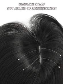 Pieza de cabello postizo invisible para mujer - Cabello sintético liso para un aspecto talla grande lleno y talla grande grueso - Perfecto para todo tipo de cabello, cubrir canas, aumentar el volumen del cabello