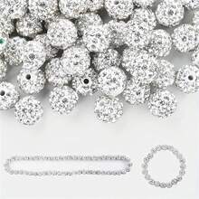 100pcs 10mm Shiny Disco Ball Beads - Shiny Yellow Plastic Beads, Reflective Surface, Suitable For Jewelry Making, DIY Crafts, Necklace And Earring Accessories, Jewelry Making Beads, Earring Components, Handmade Beads