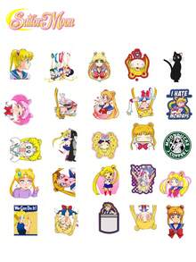 TOEI ANIMATION 50pcs  Officially Licensed Tsukino Usagi Vinyl Sticker Cartoon Cute  Ami DIY Label High Quality Waterproof UV Scratch Resistant Great For Mom Dad Grand Mother Father Teacher Sister Brother Boy Girl Friend Funny Valentine's Day Gifts Hino Rei Kino Makoto