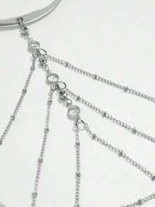 Boho Kristall Anhänger Manschette offene Armreifen für Frauen Hochzeit Braut Goth Quaste Kette Armband Party Schmuck Geschenk