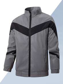 Herren Herbst reflektierende Reißverschluss Lässig Sportjacke für Outdoor Radfahren, Laufen, Fitness