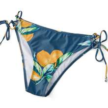Conjunto de bikini de verano para mujer compuesto por top tipo tank con cuello en V de unicolor y estampado de limón, y tanga de cintura baja en 2 piezas - Amarillo limón - Ver 9