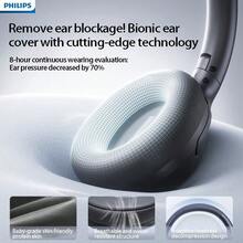 PHILIPS Căști Bluetooth fără fir TAH2020 cu anulare a zgomotului prin inteligență artificială pentru ciclism, durată lungă de viață a bateriei, potrivite pentru apeluri, jocuri și muzică (alb)