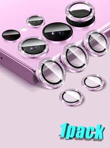 1 Pack, Phone Lens Glitter Film (Pink), Tempered Glass Screen Protector, Bubble-Free, Smooth As Silk, Anti-Fingerprint, Waterproof, Anti-Drop, Compatible With Samsung Galaxy Z Fold6/Galaxy Z Fold5/Galaxy Z Fold4 And Most Series Applicable To Daily Shield, Office, Home Sparkling Crystal Lens Protector Phone Camera Cover Shockproof Scratch Resistant Full Cover