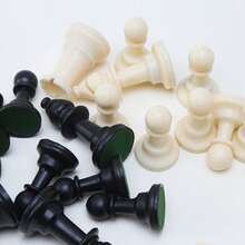 32 Pcs Wooden Chess Pieces Complete Chessmen Plastic Chess Pieces Set King Height 6.4cm/7.5cm/9.5cm Replaceable Board Games Accessories