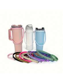 1 buc mâner pentru sticlă de apă din silicon, curea pentru sticlă de apă din silicon cu curea de transport, suport pentru accesorii pentru pahar de apă