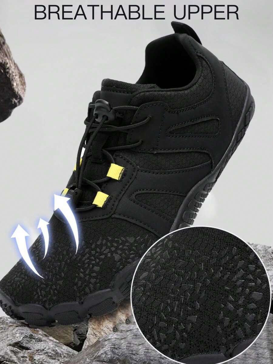 Novo Calçado de Caminhada Descalça Masculino Plus Size Espaço no Dedo, Sapatos de Trekking Respiráveis Antiderrapantes, Leves para Pesca