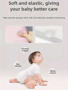 1pc 3cm/1.18in Thick & High Elastic Baby Wall Guard, Widened Solid Color Foam, Self-Adhesive Waterproof, Rounded Edge Arc Design Anti-Collision, All-Purpose Corner & Edge Protector For Nursery, Suitable For Daily Use