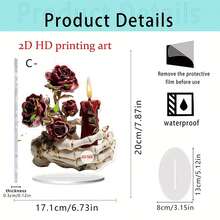 Halloween Witch Ghost Skeleton Head Ornament 2D Flat Acrylic Decorations Desktop Decor For Home And Holiday