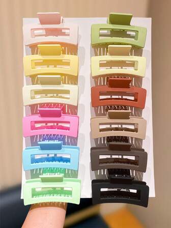 12/6 piezas Pasadores de pelo cuadrados de colores aleatorios, regalo de moda para niñas lindas, accesorio de pelo esencial para mujeres elegantes, adecuado para atuendos diarios