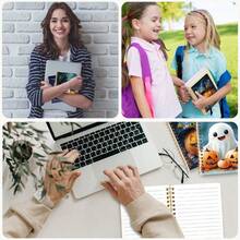 Halloween Spiral Notebook - Cute Pumpkin Ghost Design, Festive Themed Journal For School, Office, Party Favors - Fall Seasonal Stationery, Trick Or Treat Writing Notepad, Halloween Gift Idea