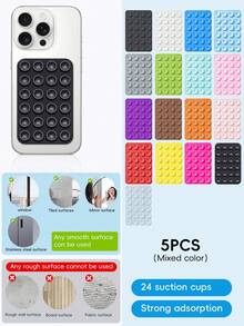 48-Piece Double-Sided Suction Cup Phone Stand, 24 Suction Cups On Each Side, Detachable Phone Stand, Waterproof And 360° Rotatable, Suitable For Bathroom Walls, Glass Mirrors, Dressing Tables, Various Smooth Walls, Not Suitable For Rough Walls, Compatible With All Mobile Phones And Mini Tablets Compatible With IPhone, Android Phone, Gift For Birthday, Family, Friends Phone Holder Phone Accessories