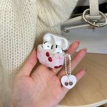 Creative Cherry Pattern Wireless Bluetooth Earphone Protective Case, Compatible With Apple 2/3/Pro/Pro2/4th Gen Earphone Cover Anti-Drop Protective Shell